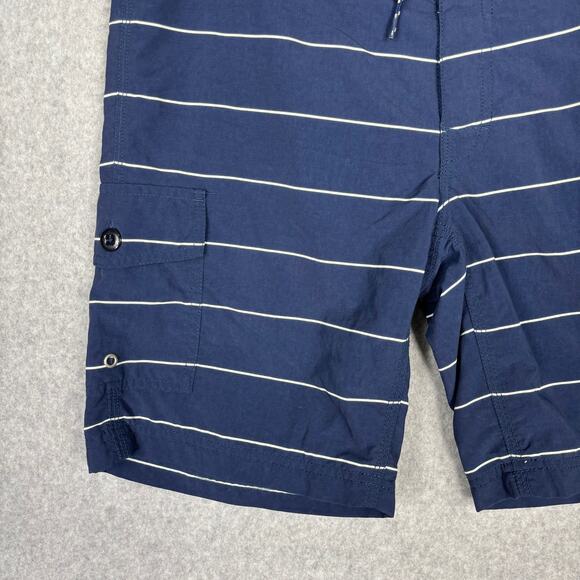 J Crew Swim Trunks Mens Size 29 Navy‎ Shorts Striped Nautical Preppy 8" Inseam - Picture 3 of 12